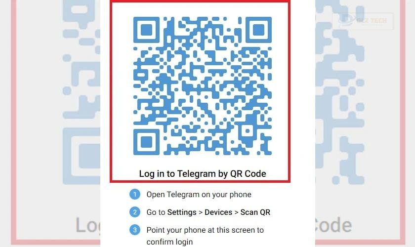 Đăng nhập Telegram trên web bằng mã QR