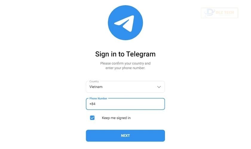Đăng nhập Telegram trên web bằng số điện thoại