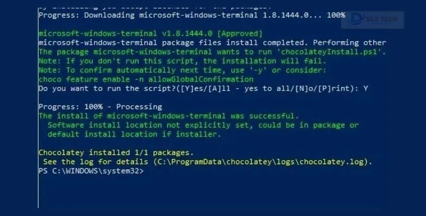 Cài đặt Windows Terminal