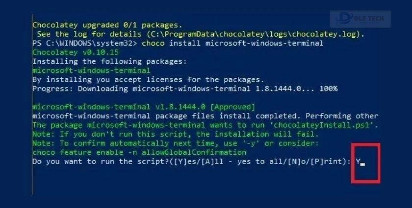 Cài đặt Windows Terminal qua Chocolatey