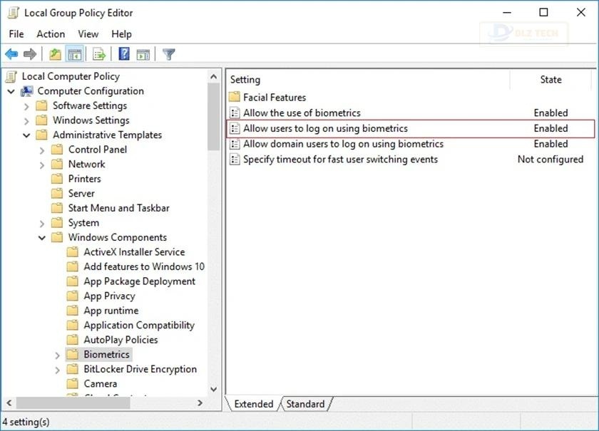Kích hoạt sinh trắc học trên thiết bị