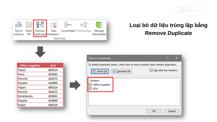 Cách excel remove duplicates trong Excel