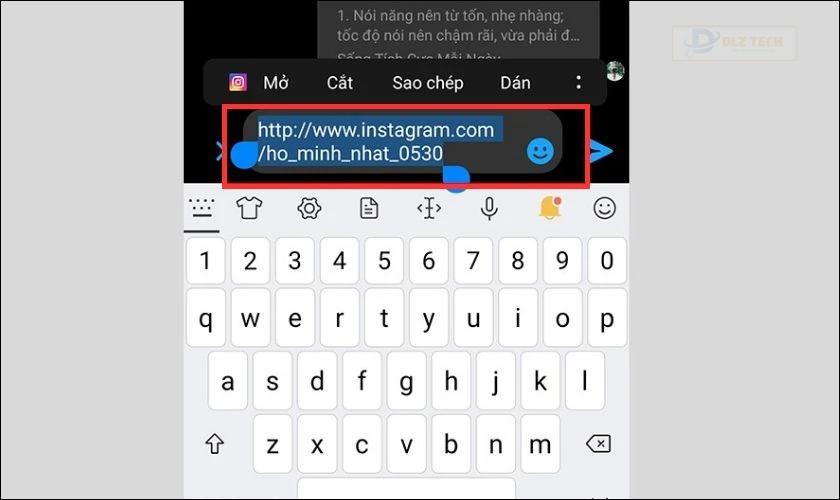 sao chép đường dẫn instagram cá nhân