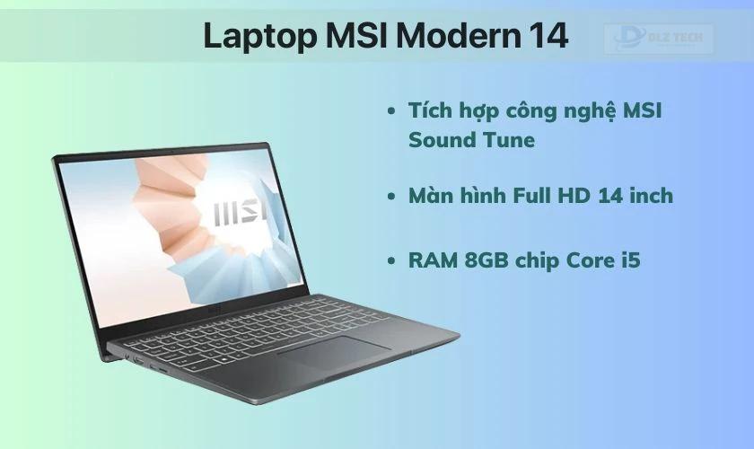 Laptop MSI Modern 14 B11SBU-668VN cho sinh viên kinh tế