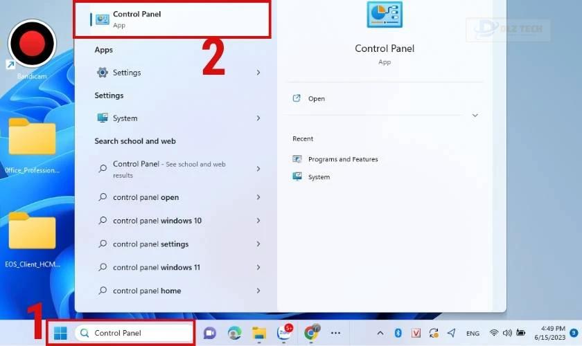Gỡ cài đặt phần mềm qua Control Panel