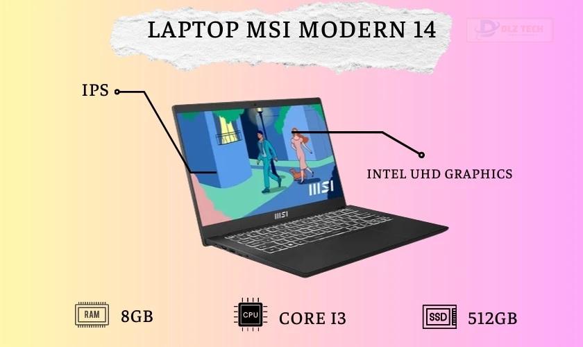 Laptop MSI Modern 14 C11M-011VN thiết kế mỏng nhẹ cho sinh viên