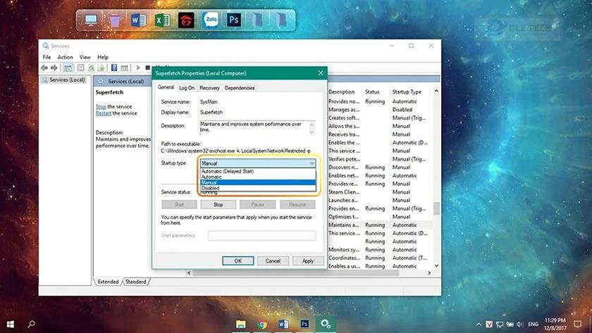 Cách khắc phục lỗi full disk 100 trên Windows 10
