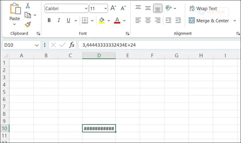Lỗi #### trong Excel nguyên nhân là do dữ liệu quá dài
