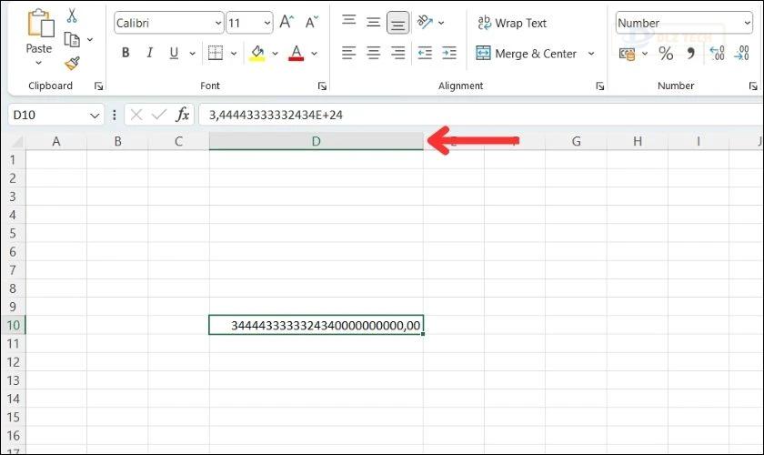 Kéo rộng ô có chứa nội dung trước khi sửa lỗi #### trong Excel