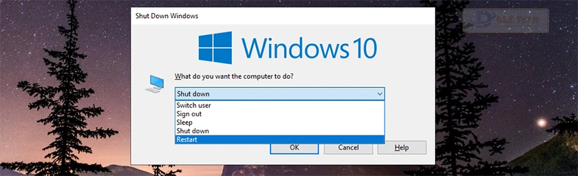 Khởi động lại máy tính, laptop khi máy tính không nhận tai nghe