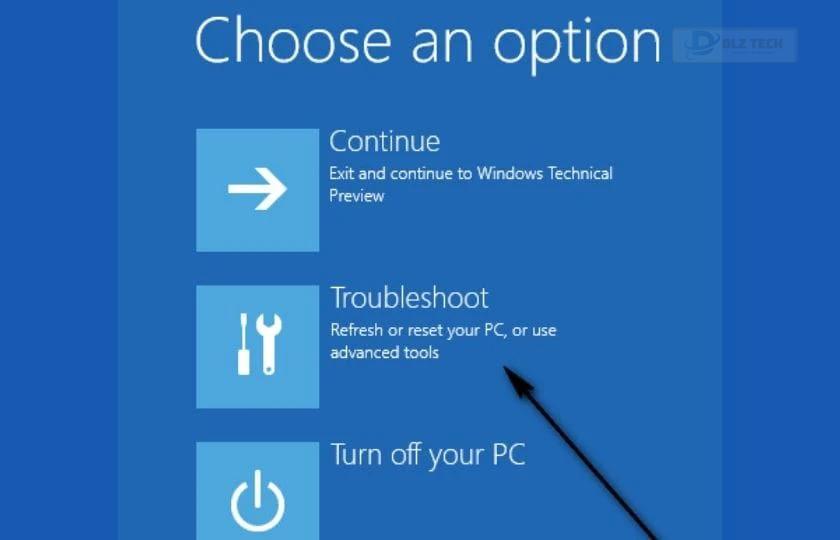 chọn tiếp mục Troubleshoot