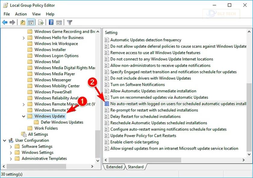 Thay đổi cài đặt Group Policy