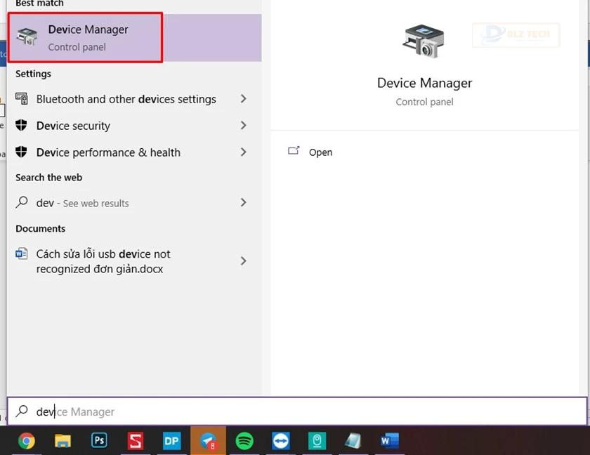 Kỳ vọng mở Device Manager
