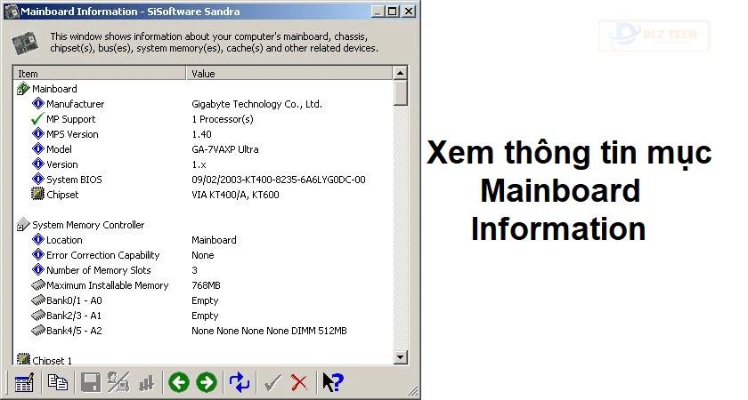 Kiểm tra main pc qua Sandra