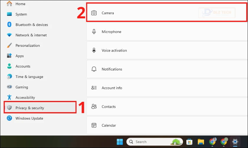 Thực hiện kiểm tra cài đặt riêng tư khi bị lỗi camera laptop