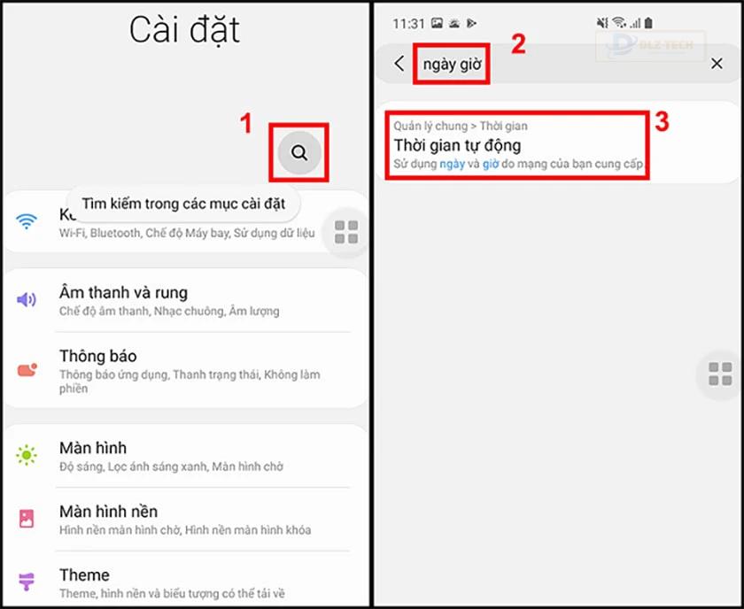 Tích chọn vào ngày giờ tự động