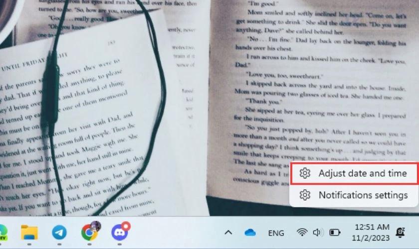 Nhấn Adjust date and time