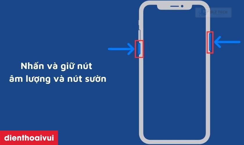 Khởi động lại iPhone bằng nút sườn và âm lượng
