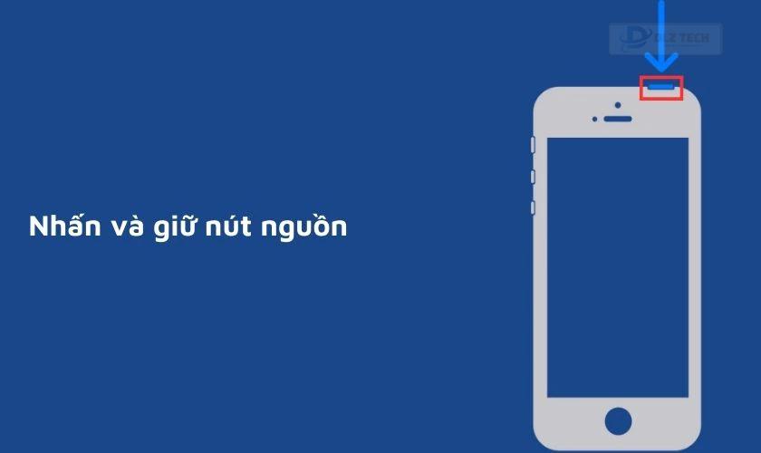 Khởi động lại iPhone bằng nút nguồn