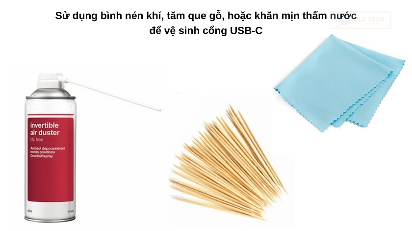 Làm sạch cổng USB-C