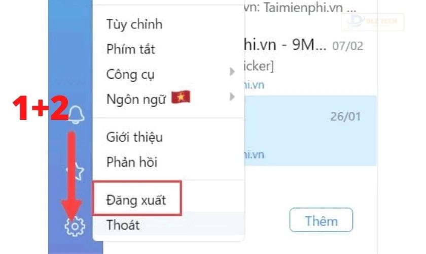 Chọn Đăng xuất