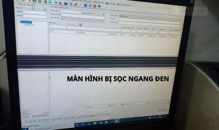 Màn hình laptop bị sọc ngang đen