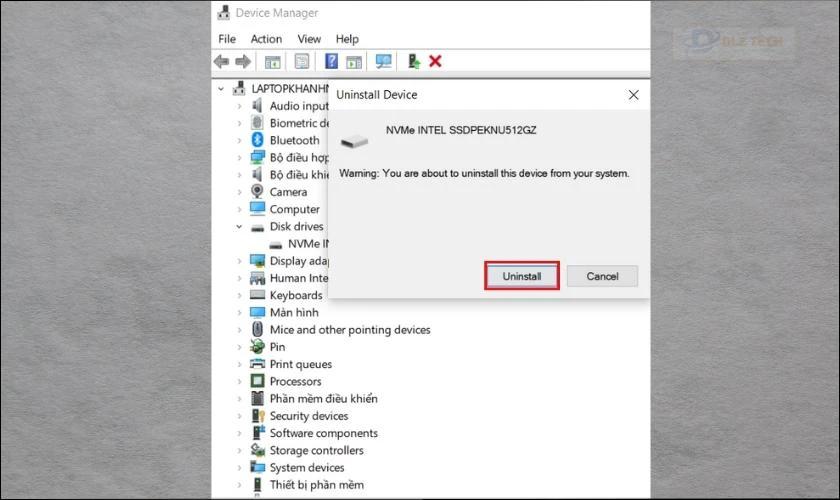 Nhấn chọn Uninstall