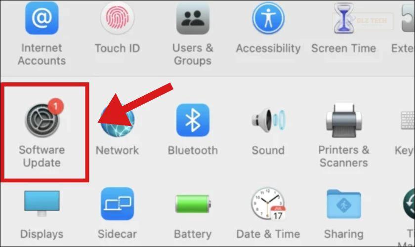 Nhấp vào Software Updates