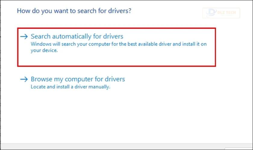 Tìm kiếm driver tự động