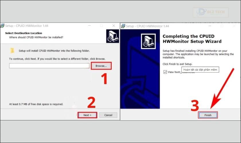 Nhấn Finish để kết thúc quá trình thiết lập phần mềm