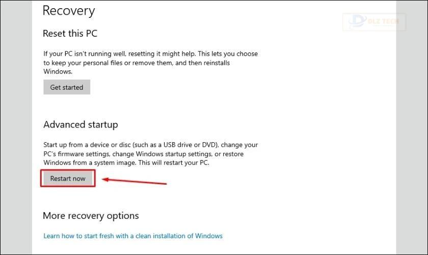 Reset Win 10 từ Boot để sửa lỗi màn hình ám hồng