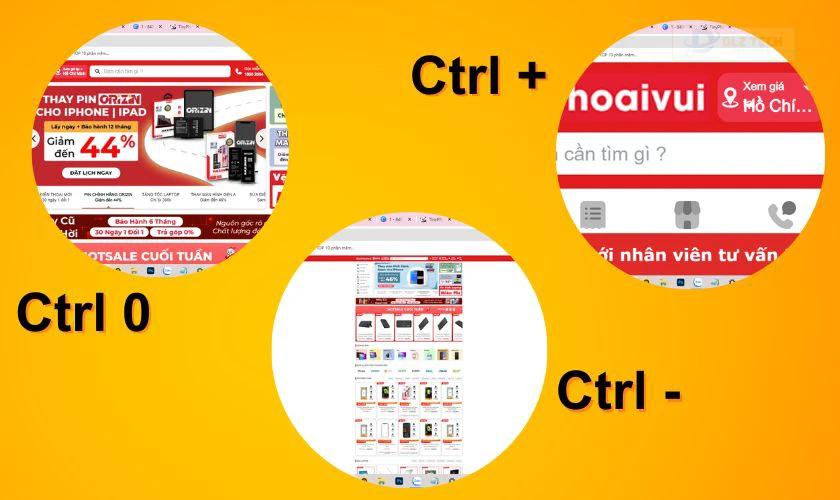 Sử dụng phím tắt để chỉnh lại màn hình máy tính bị phóng đại
