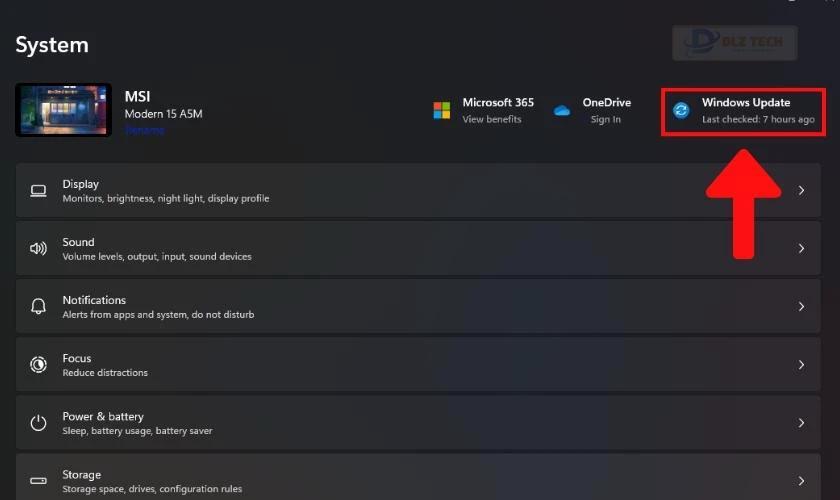 Chọn Update Window để sửa lỗi máy tính bị treo nhưng chuột vẫn chạy