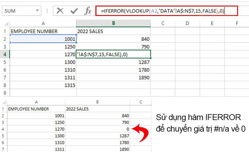 Ẩn #n/a trong Excel