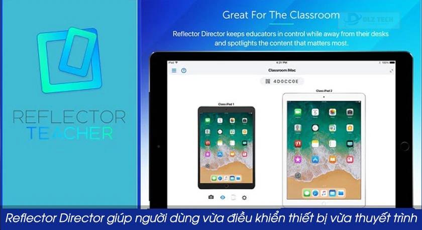 Phần mềm phản chiếu màn hình iPhone lên máy tính Reflector Director