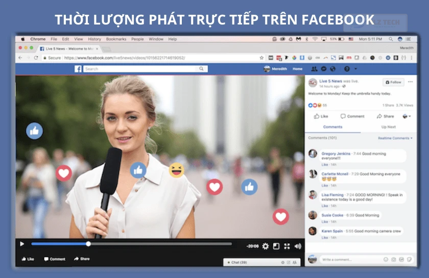 Thời gian livestream Facebook kéo dài bao lâu?