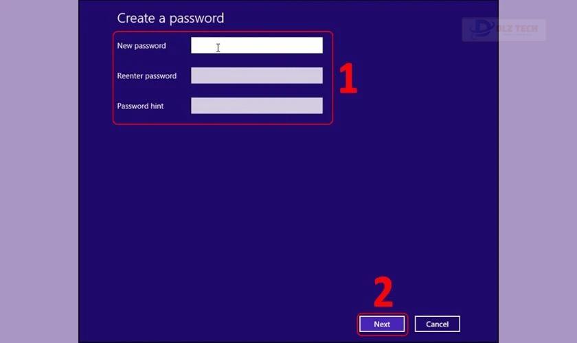 Bạn tiến hành tạo New password rồi xác nhận Reenter password
