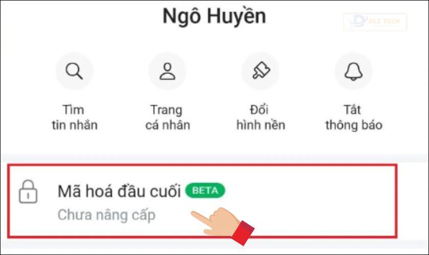 Chọn vào mục Mã hóa đầu cuối