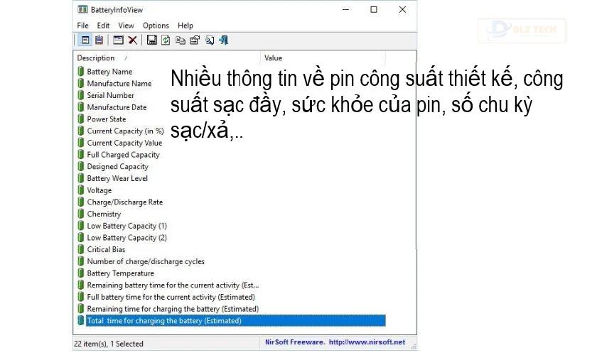những tool kiểm tra độ chai pin laptop