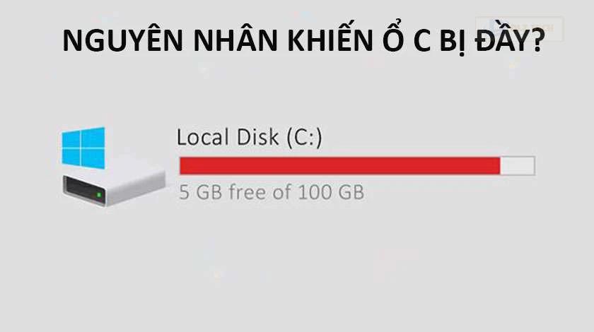 Nguyên nhân chính khiến ổ đĩa C bị đầy hoặc đầy bất thường