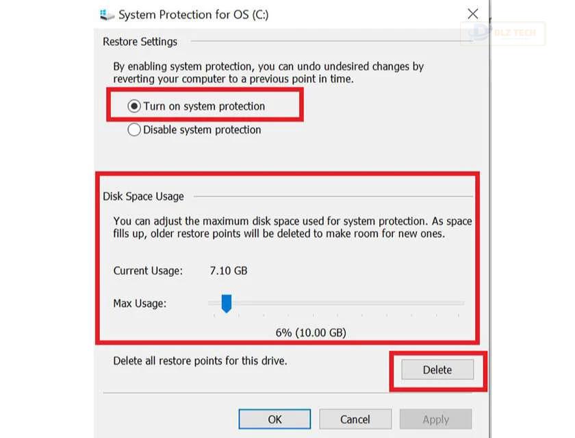 Xóa System Restore Point