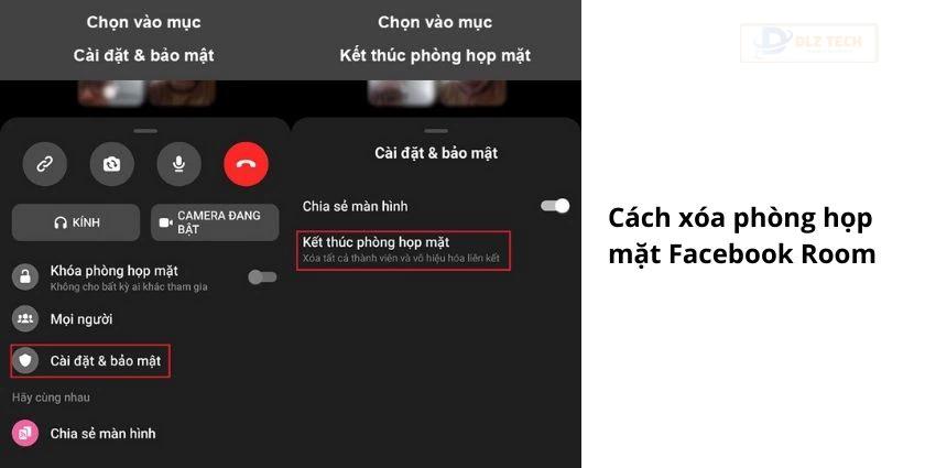Cách xóa phòng họp mặt