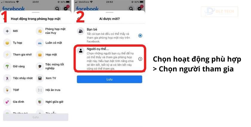 Cách tạo phòng họp mặt Facebook