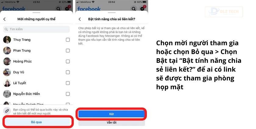Cách tạo phòng họp mặt Facebook