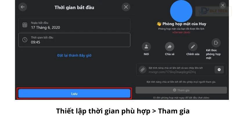 Thiết lập thời gian phù hợp