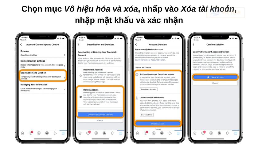 Xóa Facebook vĩnh viễn trên điện thoại hiệu quả