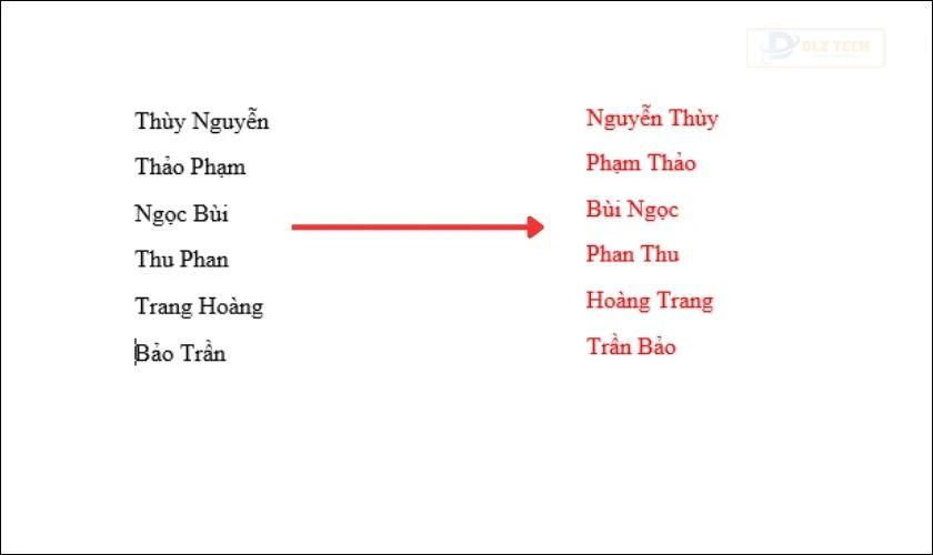 Kết quả sau khi dùng tính năng Replace trong Word
