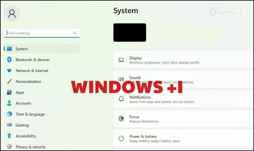 Mở ứng dụng Settings