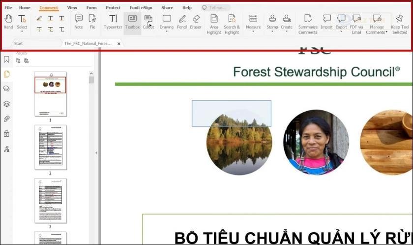 Thanh công cụ để chỉnh sửa file PDF