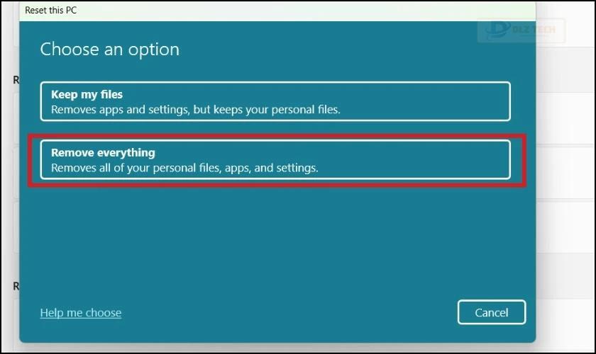 Hướng dẫn reset Windows 11 về trạng thái ban đầu qua reset PC